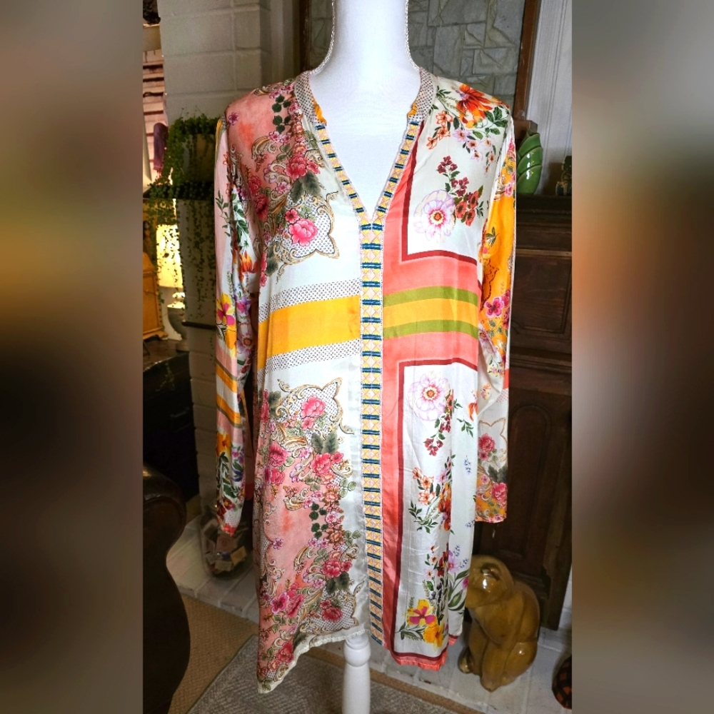 Johnny Was Multicolor Floral Tunic